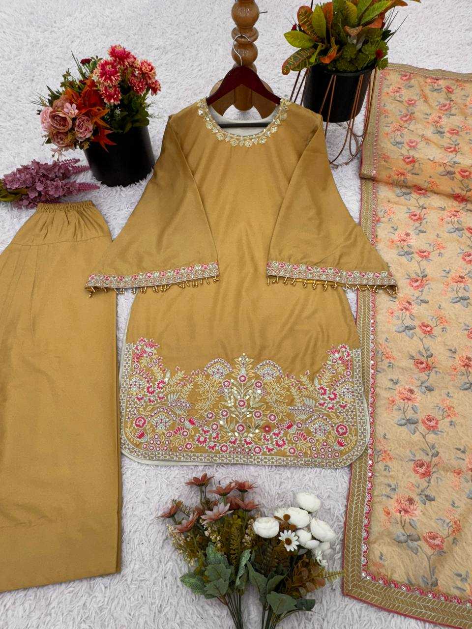 Ynf Crepe Silk KESH499 515 Suits & Dresses Wholesale Embroidery Suits Ladies Silk Suit Designer Suits Manufacturer