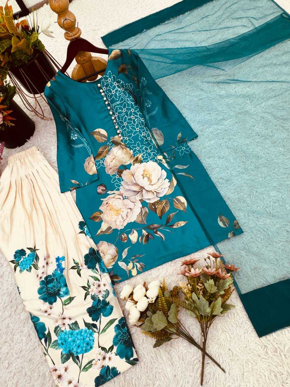 Ynf Crepe Silk KESH499 5275 Suits & Dresses Wholesale Palazzo Suit Party Wear Dresses Manufacturer