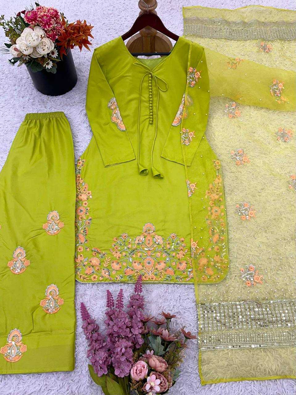 Ynf Crepe Silk KESH499 859 Suits & Dresses Wholesale Embroidery Suits Ladies Silk Suit Designer Suits Manufacturer