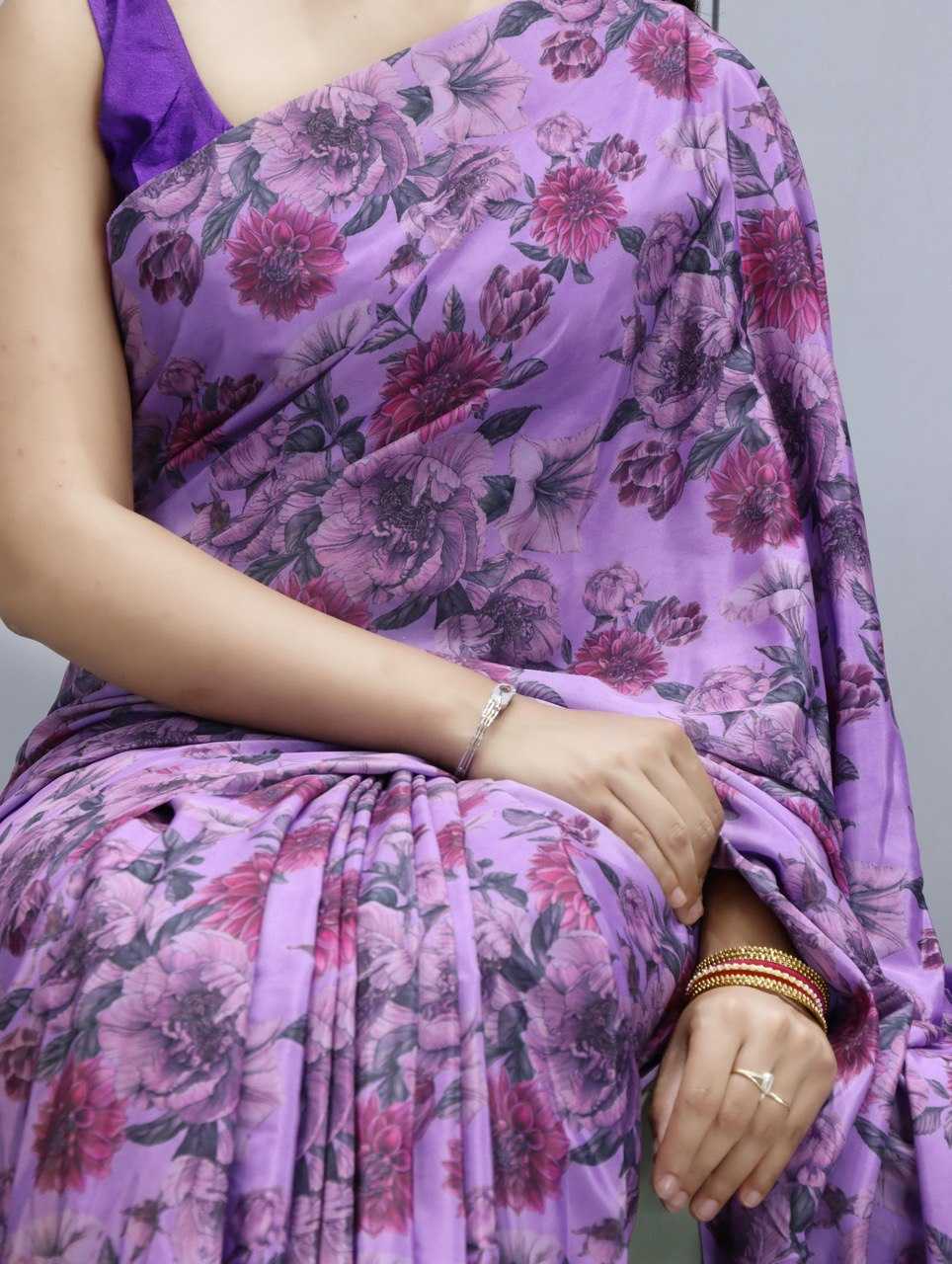 Ynf Crepe Silk RIN119 1205 Sarees Wholesale Printed Sarees Crape Satin Sarees Floral Sarees Manufacturer