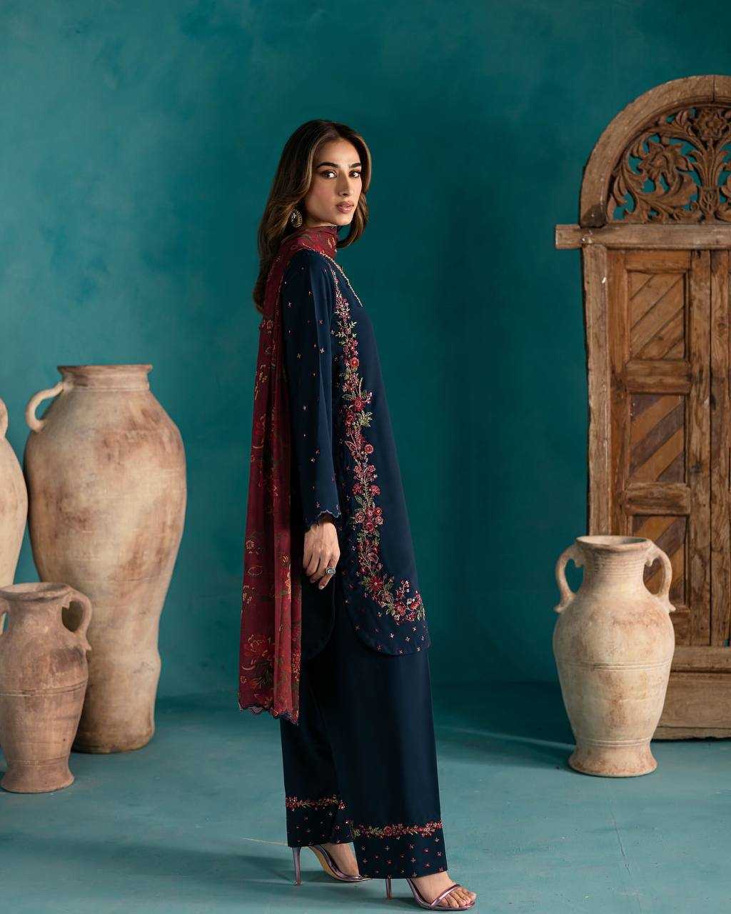 Ynf Crepe Silk RIN197 4720 Suits & Dresses Wholesale Embroidery Suits Bridal Suits Designer Suits Manufacturer