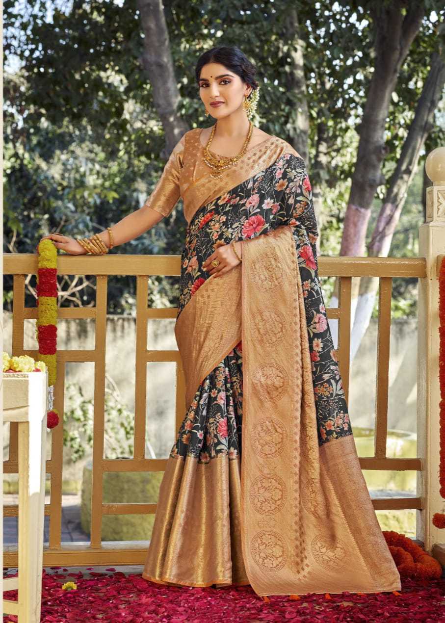 Ynf Crepe Silk RIN203 Contrast Rich Silk Sarees Wedding Collections Wholesale Printed Silk Saree Crepe Silk Saree Designer Silk Sarees Manufacturer
