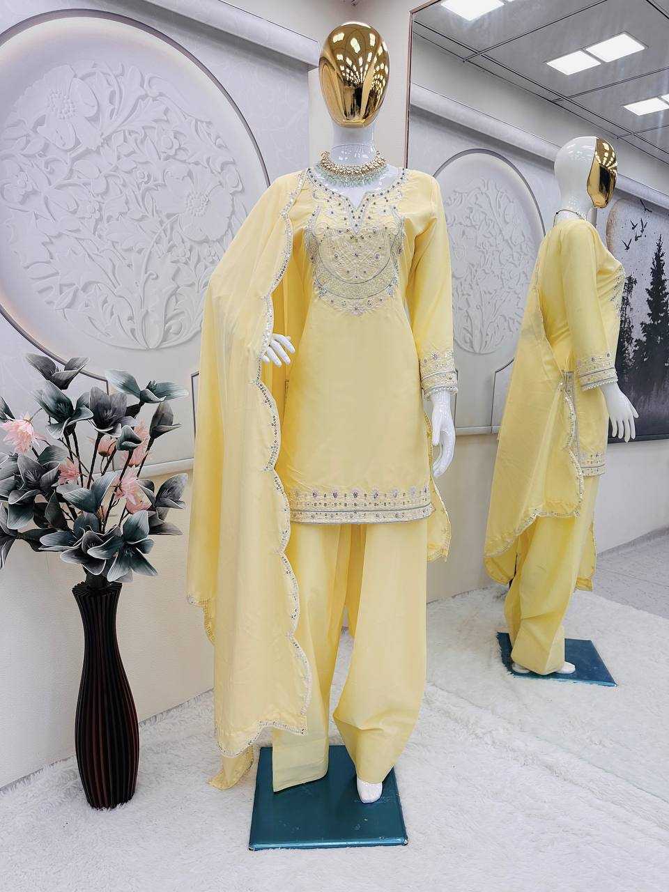 Ynf Crepe Silk RIN207 656 Suits & Dresses Wholesale Ladies Suits Palazzo Suit Party Wear Dresses Manufacturer