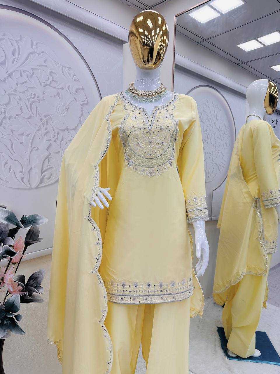 Ynf Crepe Silk RIN207 656 Suits & Dresses Wholesale Ladies Suits Palazzo Suit Party Wear Dresses Manufacturer