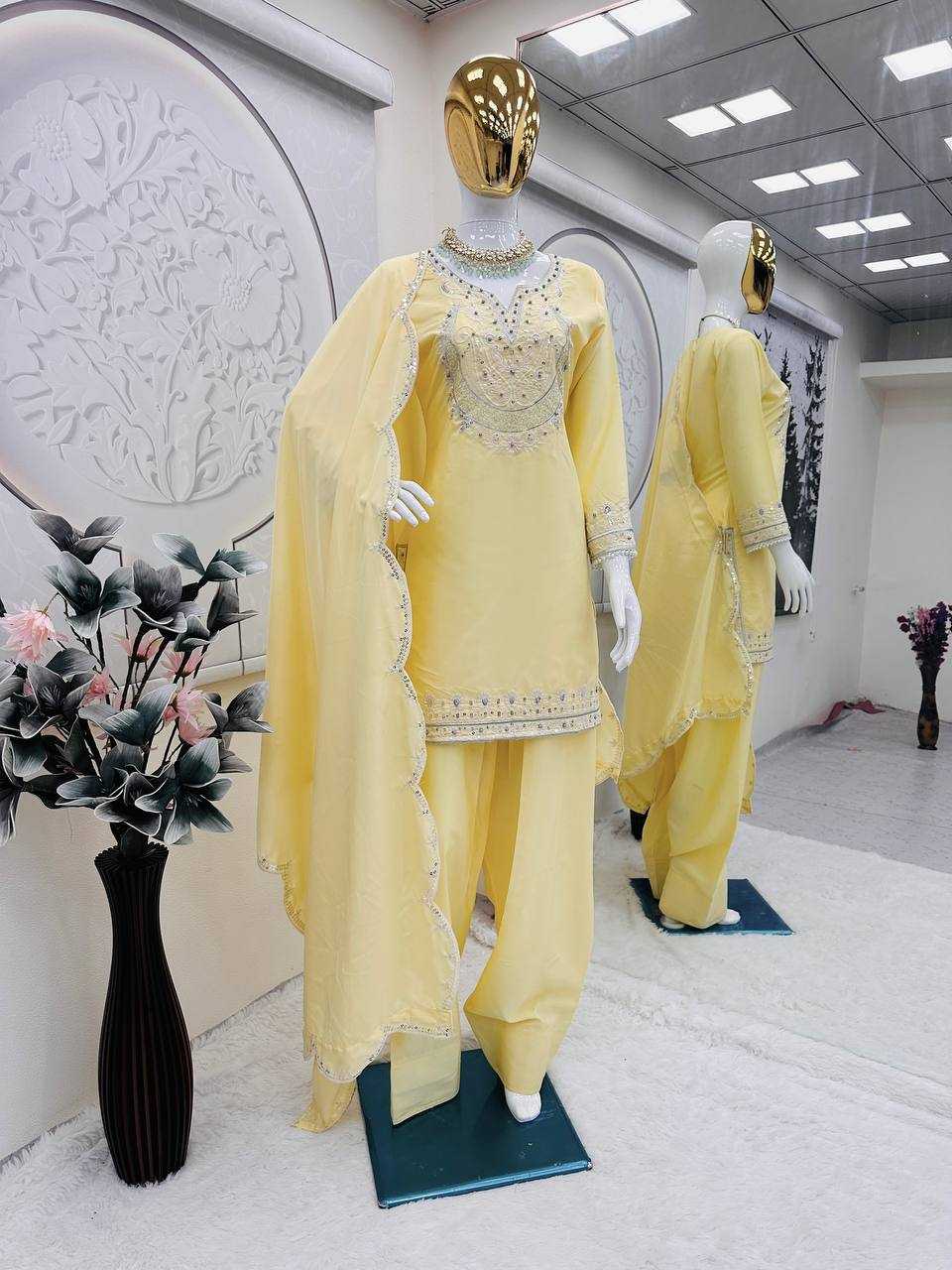 Ynf Crepe Silk RIN207 656 Suits & Dresses Wholesale Ladies Suits Palazzo Suit Party Wear Dresses Manufacturer