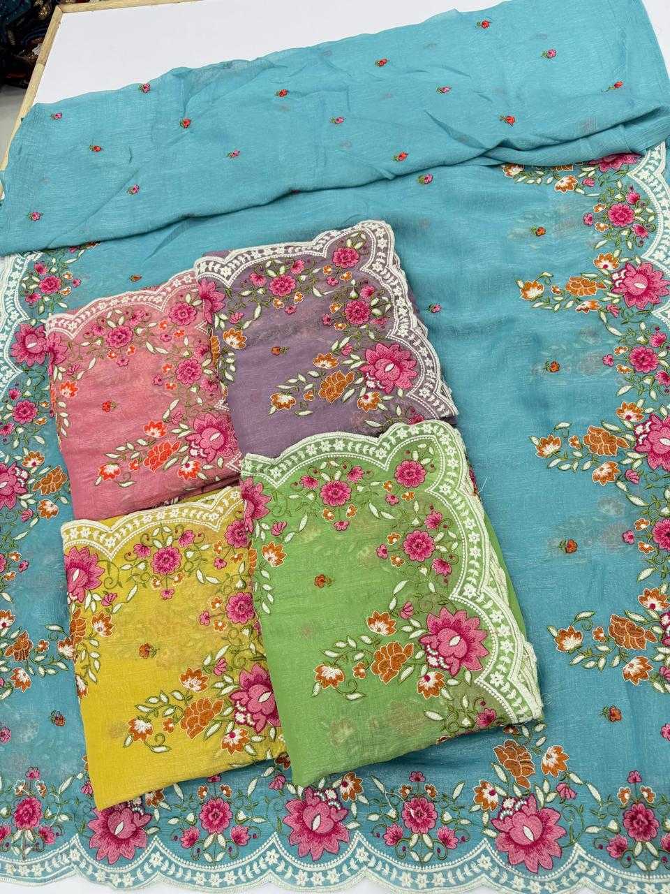 Ynf Crunchi KESH114 3854 Sarees Wedding Collections Festive Collections Wholesale Embroidered Sarees Stone Work Saree Cutwork Saree Manufacturer