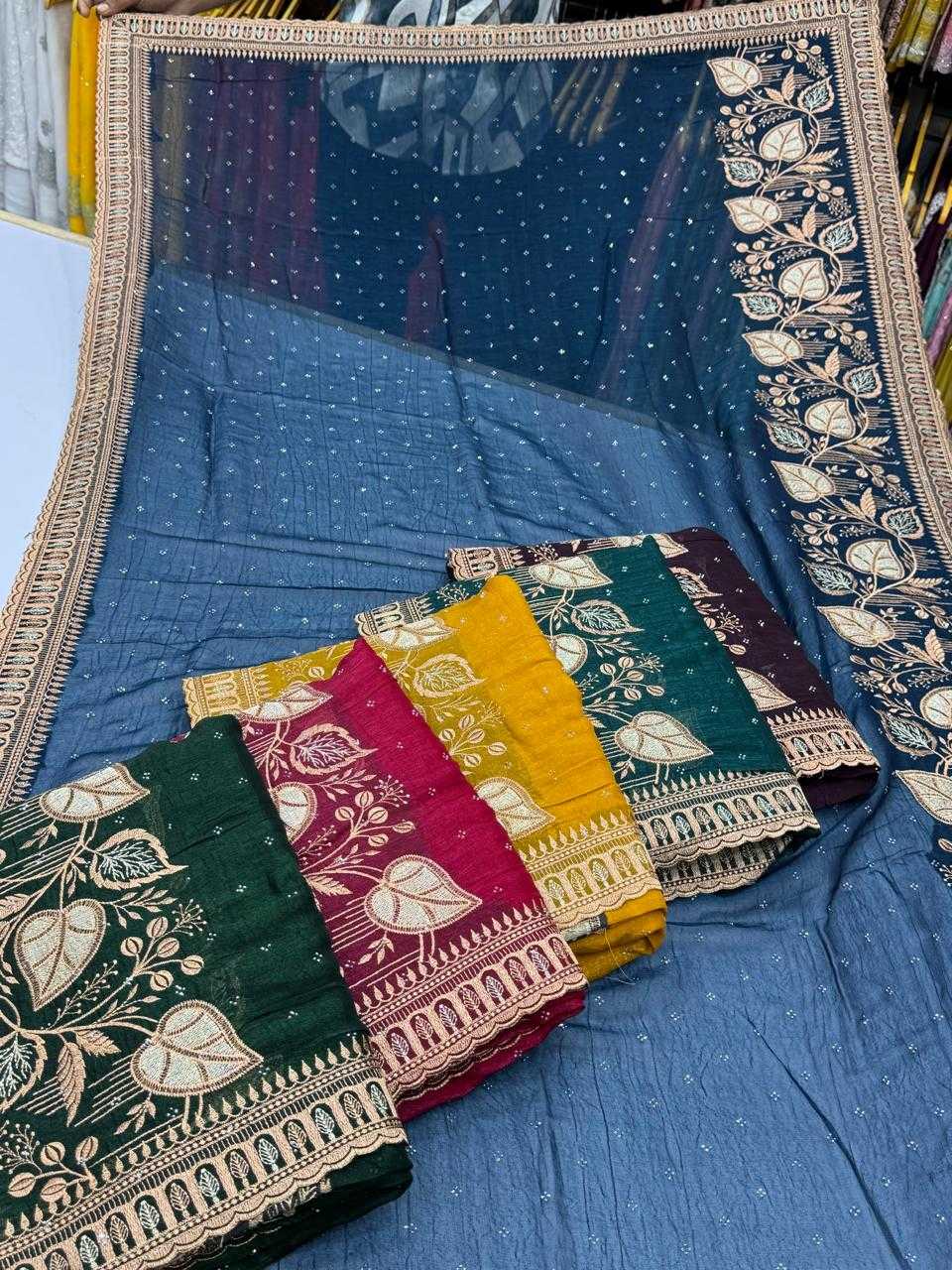 Ynf Crunchi KESH114 4237 Sarees Wedding Collections Festive Collections Wholesale Designer Sarees Embroidered Sarees Zari Border Sarees Manufacturer