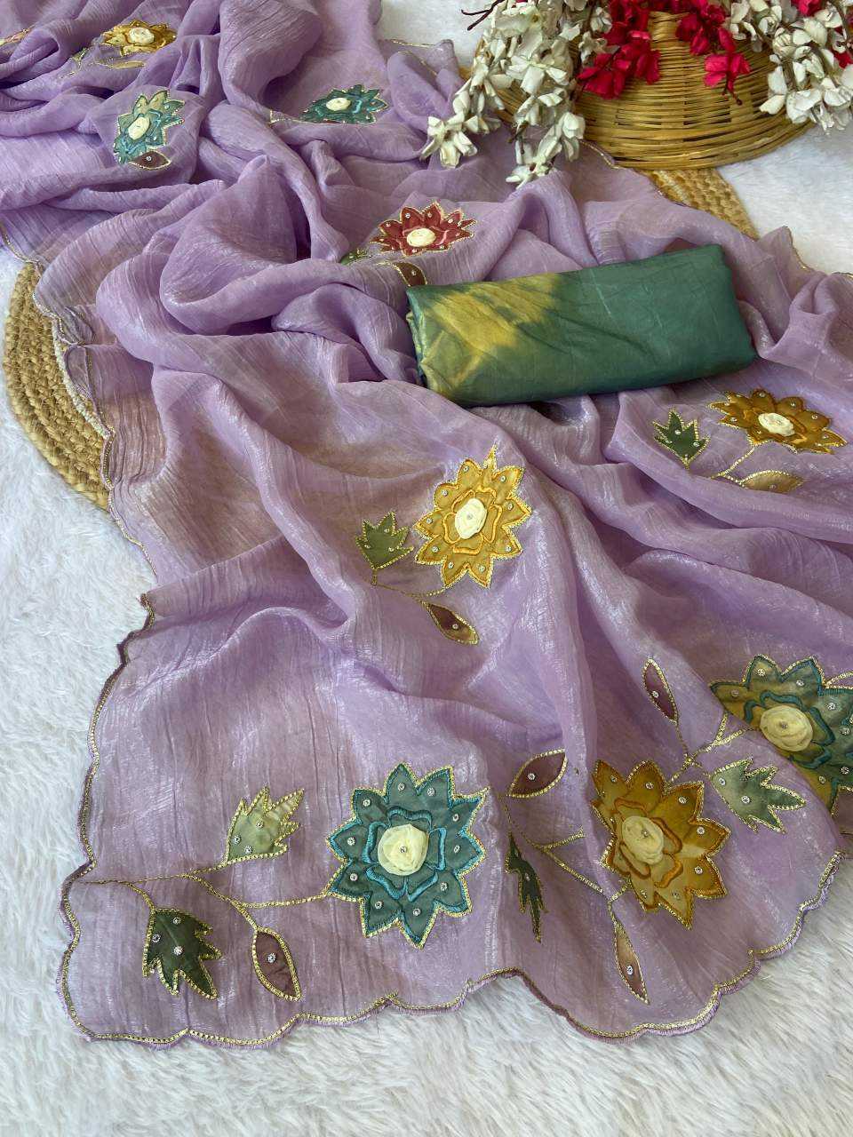 Ynf Crunchi KESH514 145 Sarees Wholesale Designer Sarees Hand Work Sarees Manufacturer