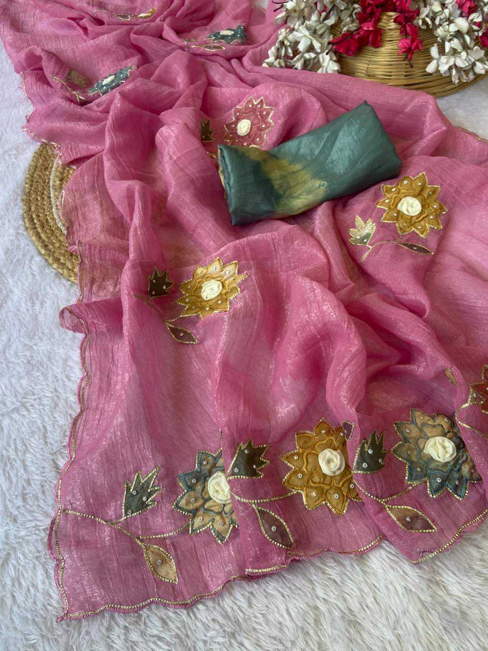 Ynf Crunchi KESH514 145 Sarees Wholesale Designer Sarees Hand Work Sarees Manufacturer
