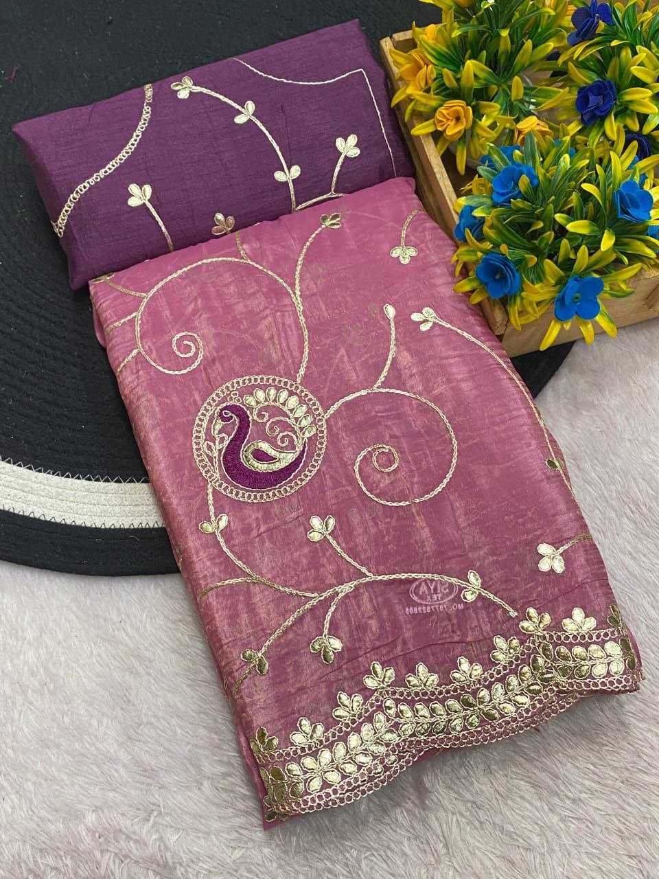 Ynf Crunchi RIN216 kayara Sarees Wholesale Party Wear Sarees Embroidered Sarees Butta Sarees Manufacturer