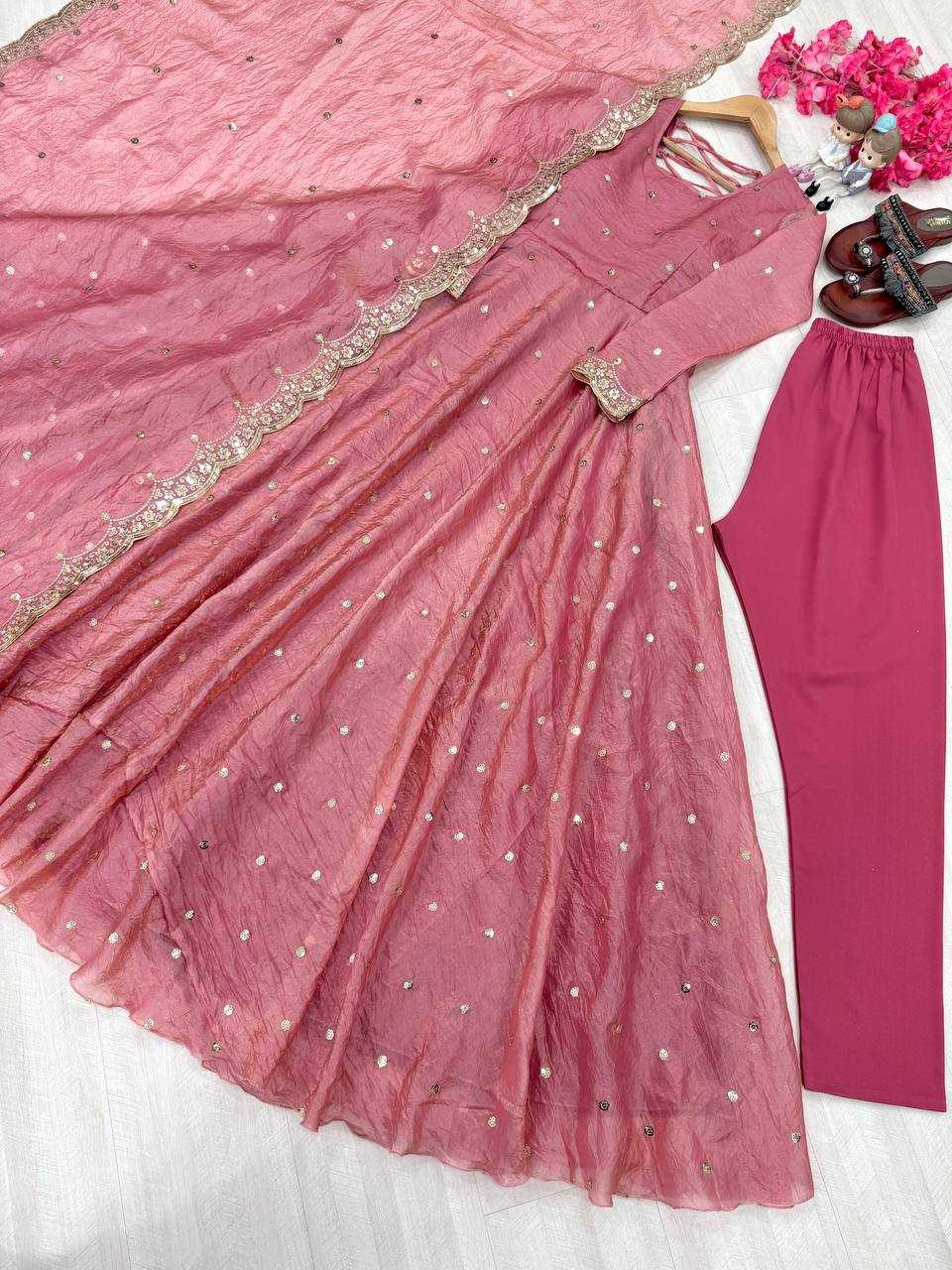 Ynf Crush Silk KESH141 1084 Gowns Wholesale Fancy Gowns Party Gowns Wedding Gown Manufacturer
