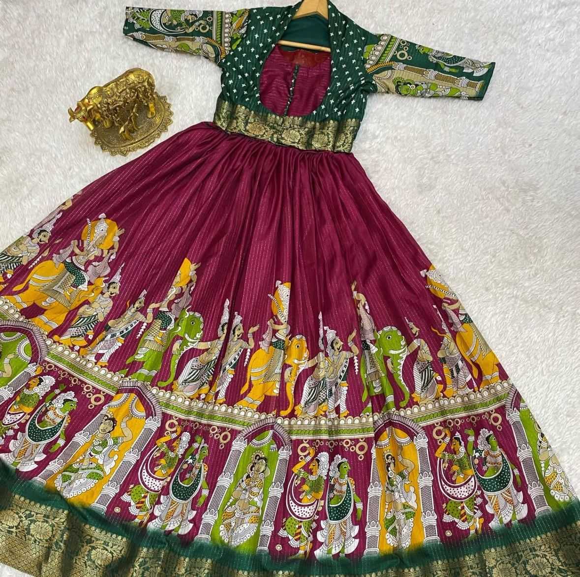 Ynf Dola Silk KESH493 KOTI Gowns Wedding Collections Festive Collections Wholesale Printed Gowns Designer Gowns Silk Gowns Manufacturer