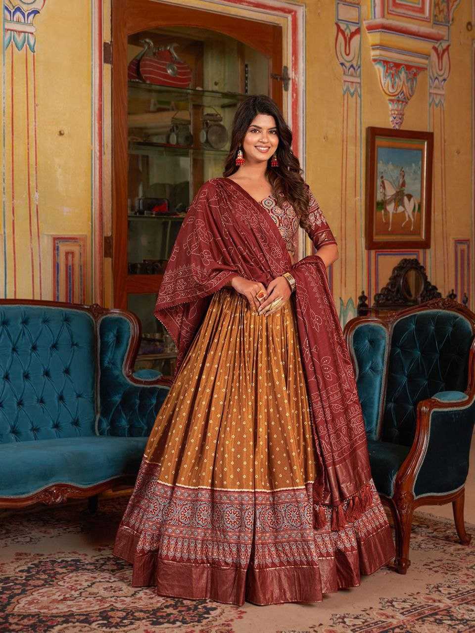 Ynf Dola Silk KESH495 402 Lehengas Festive Collections Wholesale Fancy Lehenga Rajwada Lehenga Navratri Chaniya Choli Manufacturer