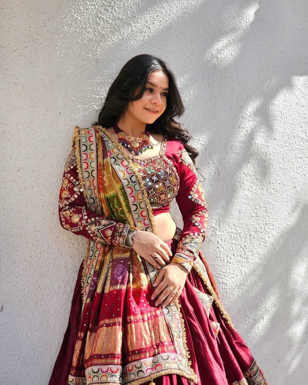 Ynf Dola Silk KESH495 dolla tusser Lehengas Wholesale Chaniya Choli Mirror Work Lehenga Manufacturer