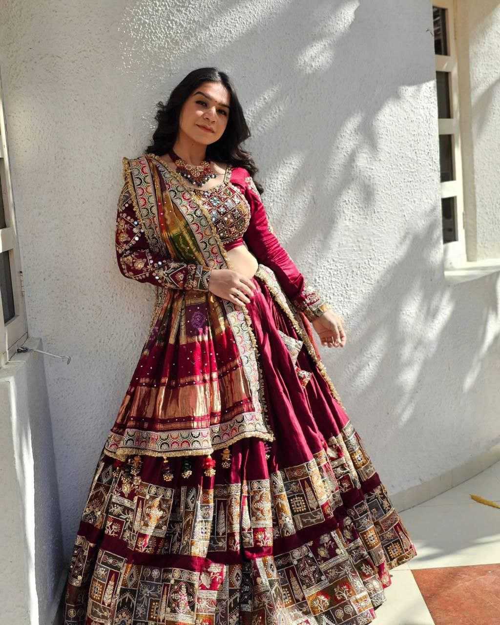 Ynf Dola Silk KESH495 dolla tusser Lehengas Wholesale Chaniya Choli Mirror Work Lehenga Manufacturer