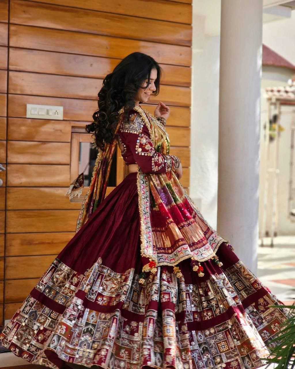 Ynf Dola Silk KESH495 dolla tusser Lehengas Wholesale Chaniya Choli Mirror Work Lehenga Manufacturer