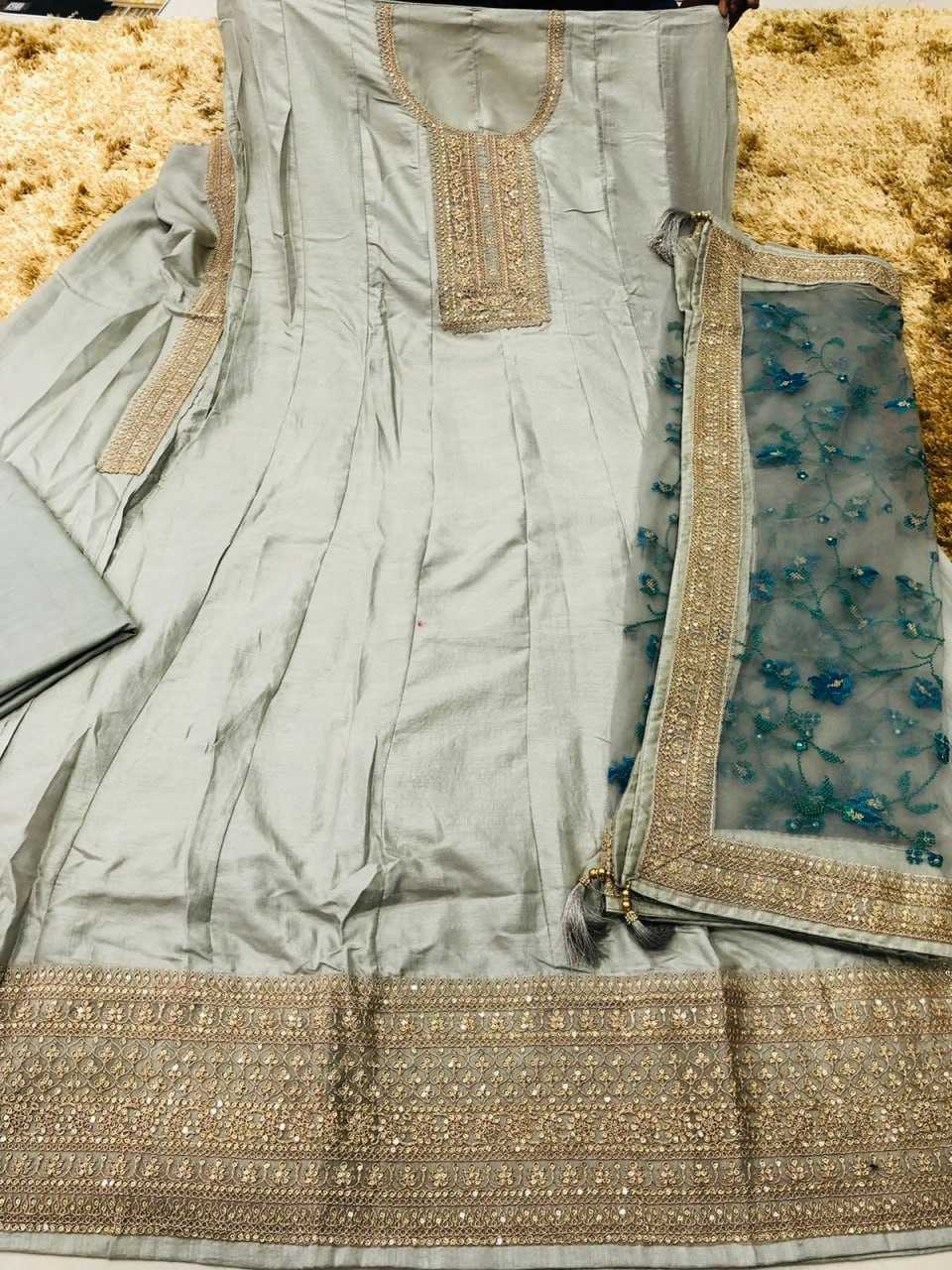 Ynf Dola Silk KESH504 Sheesh Mahal Gowns Wedding Collections Festive Collections Wholesale Embroidery Gowns Silk Gowns Gown With Dupatta Manufacturer