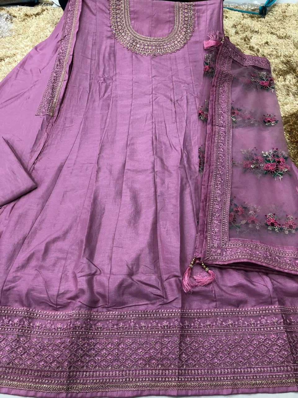 Ynf Dola Silk KESH504 Sheesh Mahal Gowns Wedding Collections Festive Collections Wholesale Embroidery Gowns Silk Gowns Gown With Dupatta Manufacturer