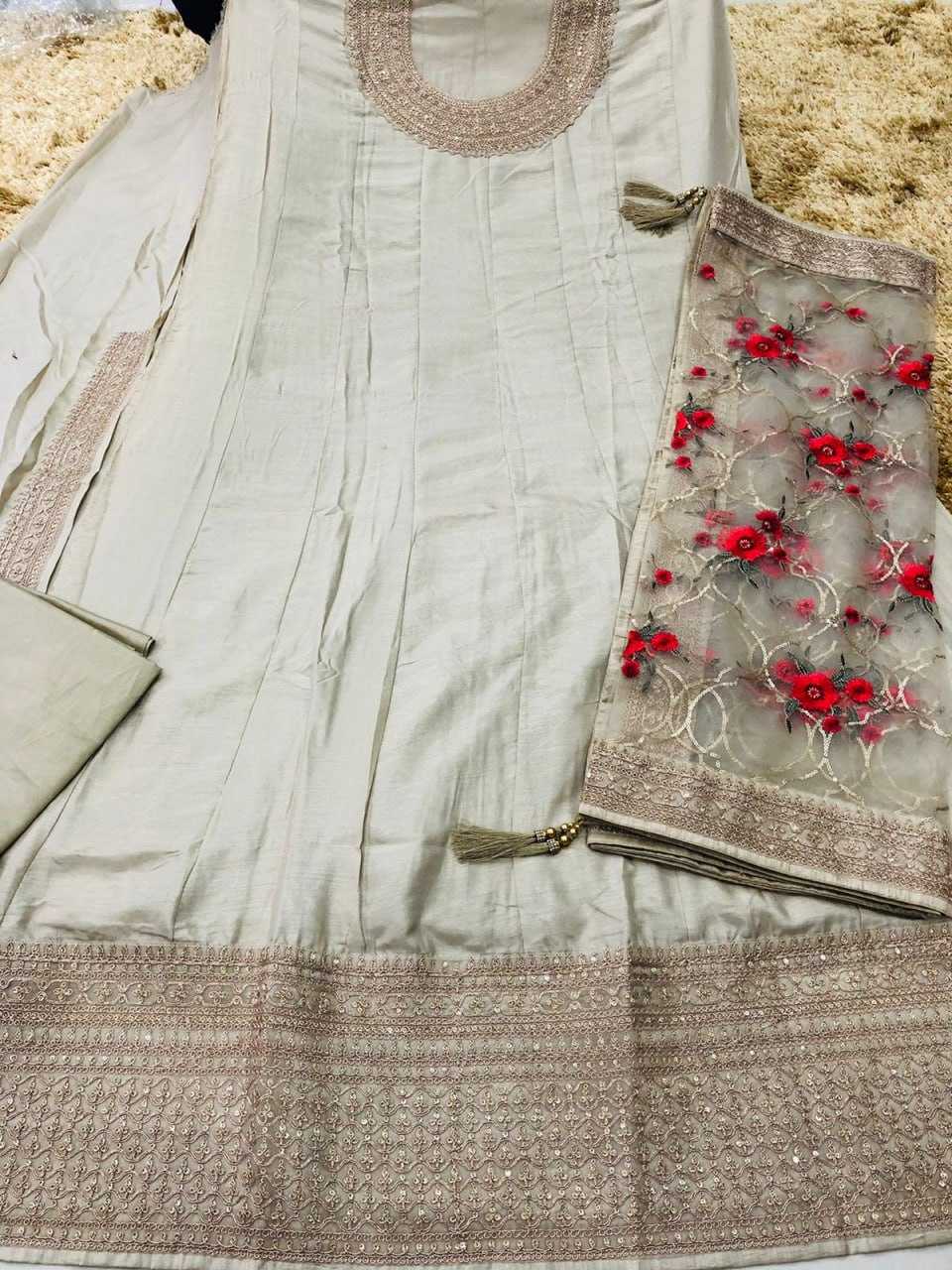 Ynf Dola Silk KESH504 Sheesh Mahal Gowns Wedding Collections Festive Collections Wholesale Embroidery Gowns Silk Gowns Gown With Dupatta Manufacturer