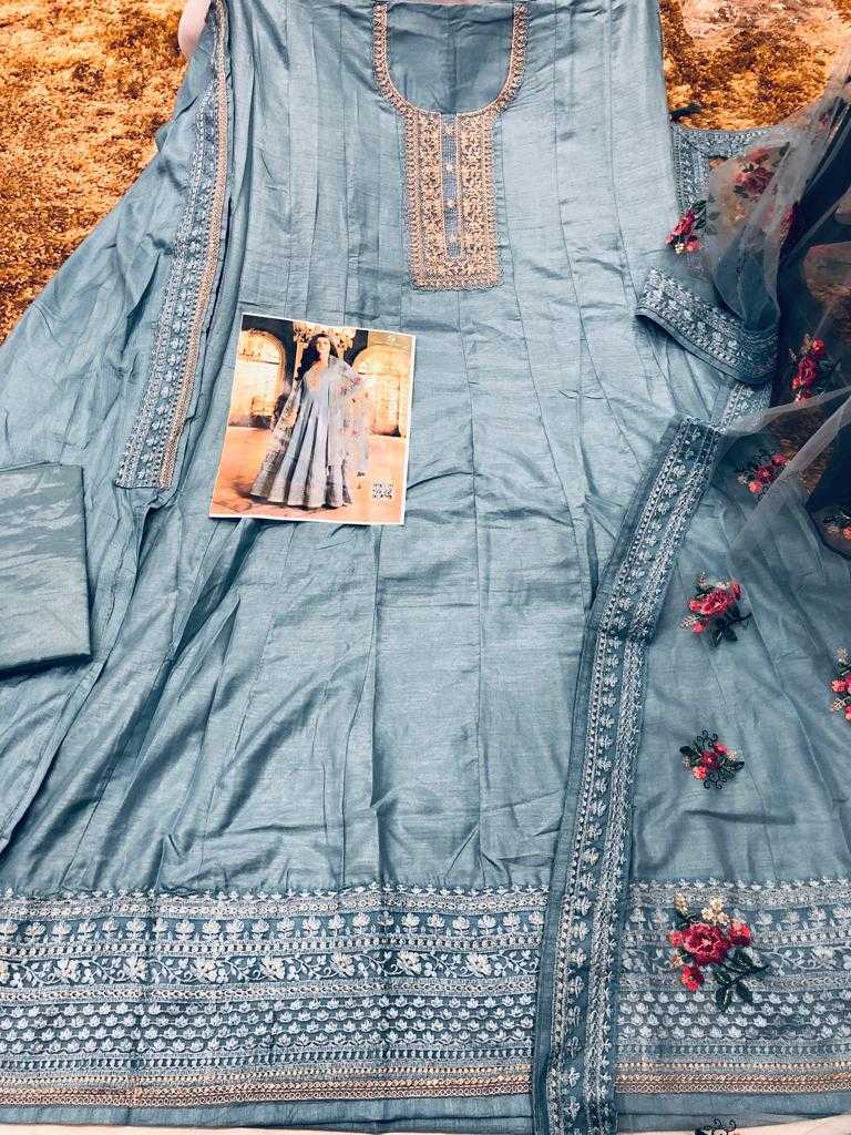 Ynf Dola Silk KESH504 Sheesh Mahal Gowns Wedding Collections Festive Collections Wholesale Embroidery Gowns Silk Gowns Gown With Dupatta Manufacturer