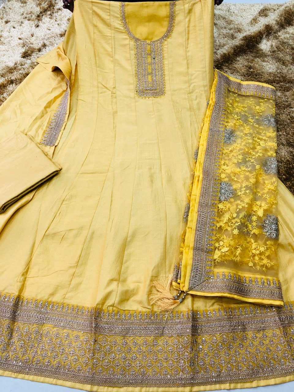 Ynf Dola Silk KESH504 Sheesh Mahal Gowns Wedding Collections Festive Collections Wholesale Embroidery Gowns Silk Gowns Gown With Dupatta Manufacturer