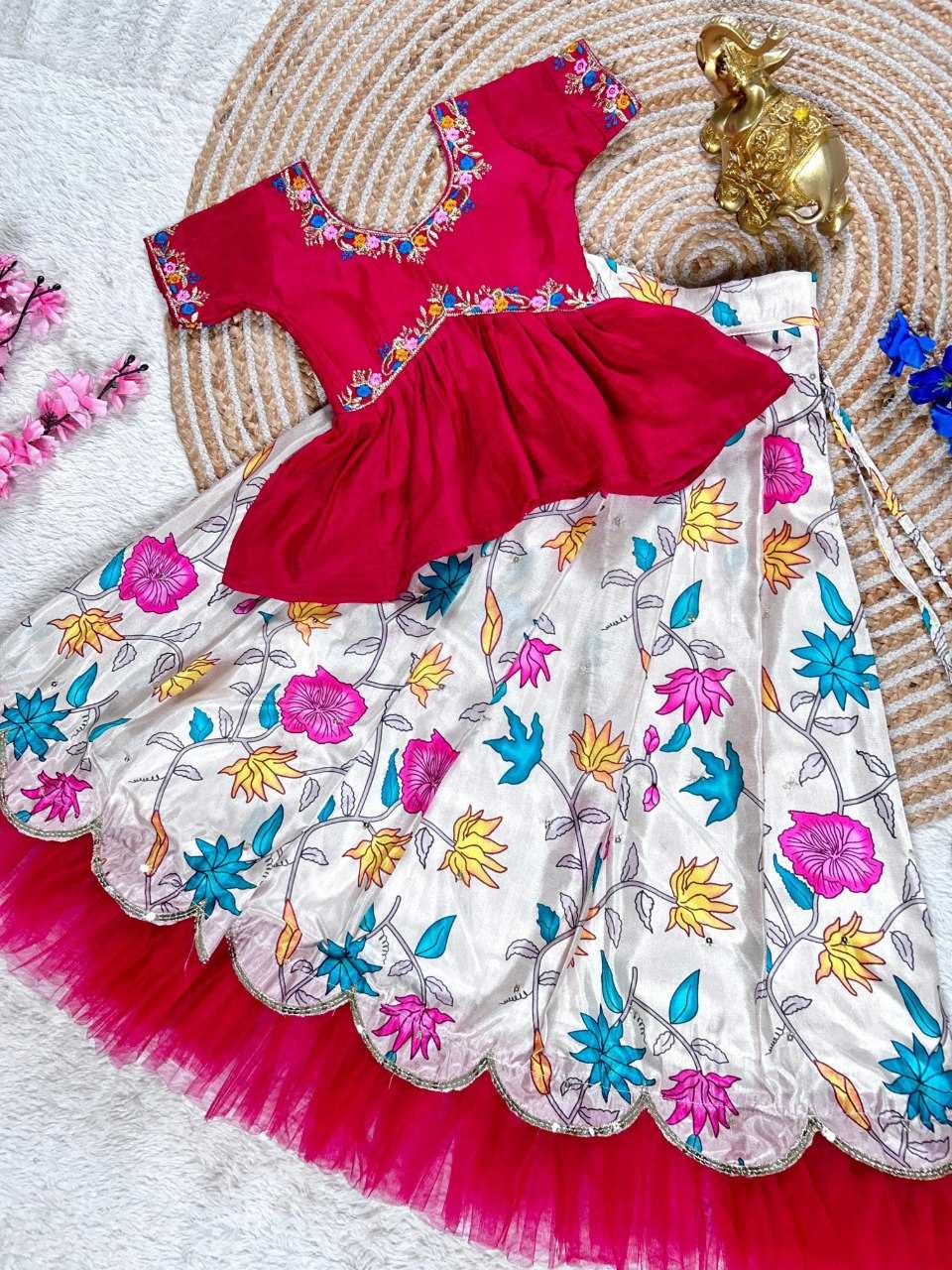 Ynf Dola Silk KESH505 342 Kids Wear Wholesale Kids Lehenga Embroidered Frock Kids Ghagra Choli Manufacturer