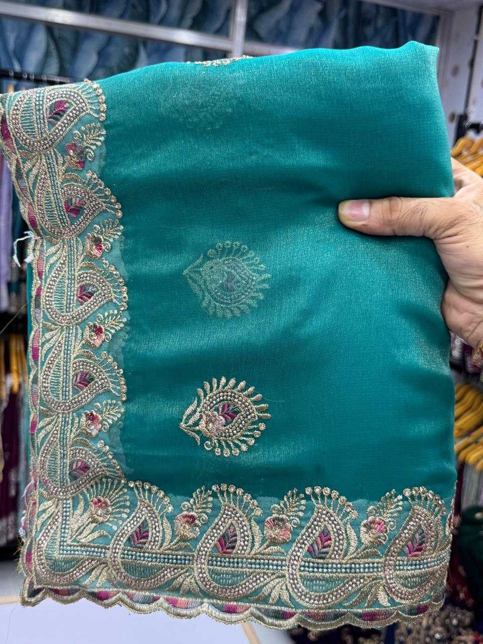 Ynf Fancy KESH114 4792 Sarees Wedding Collections Festive Collections Wholesale Embroidered Sarees Stone Work Saree Zari Border Sarees Manufacturer
