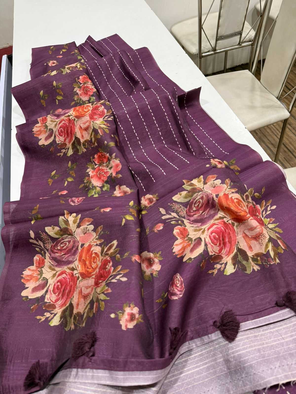 Ynf Fancy KESH484 pallu Floral Sarees Wholesale Designer Sarees Traditional Sarees Tussar Sarees Manufacturer