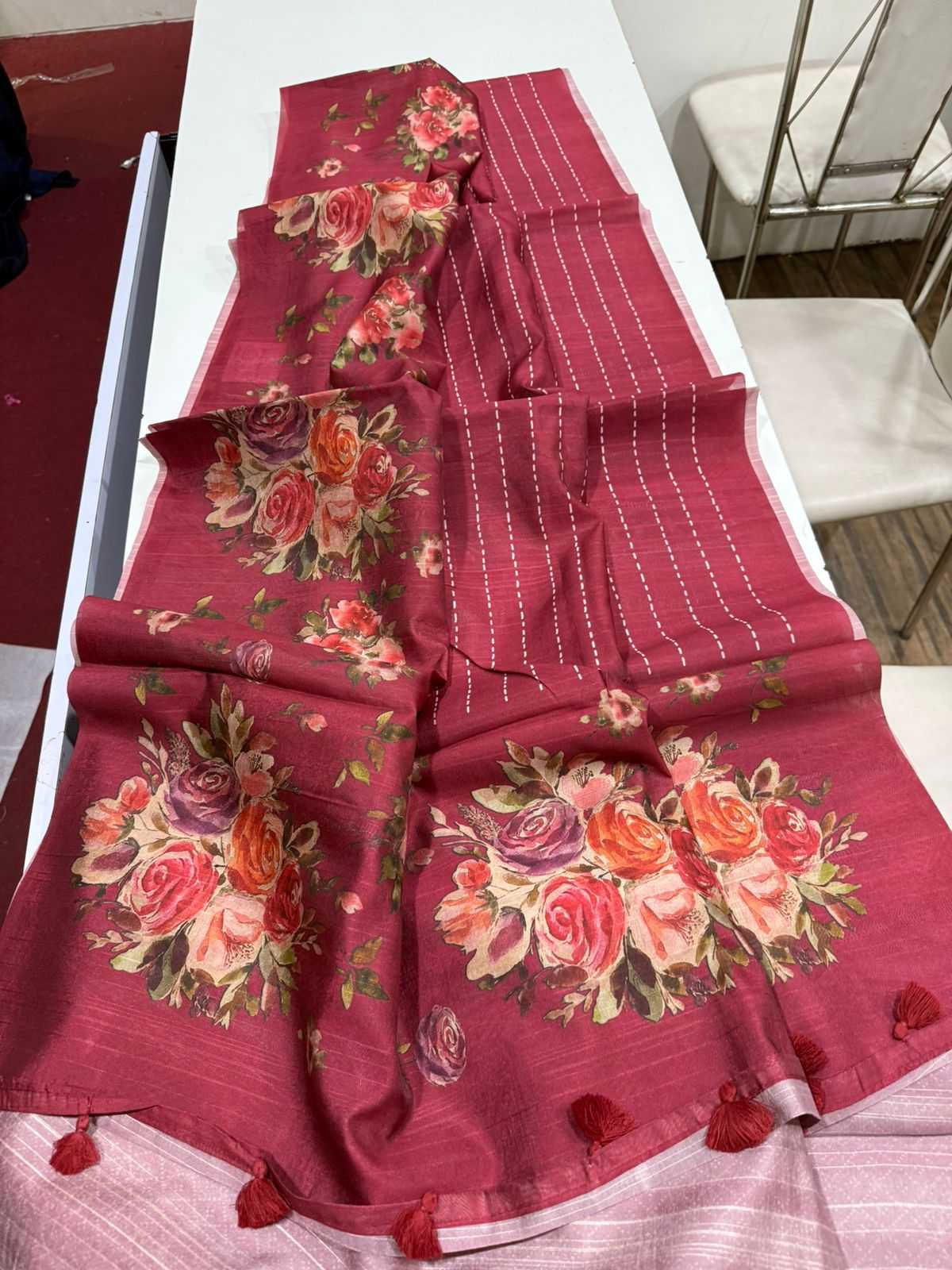 Ynf Fancy KESH484 pallu Floral Sarees Wholesale Designer Sarees Traditional Sarees Tussar Sarees Manufacturer