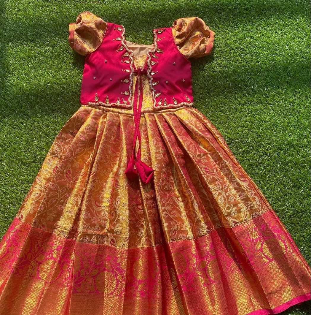 Ynf Fancy KESH493 chidiya Kids Wear Wholesale Kids Gown Kids Ethnic Gowns Manufacturer