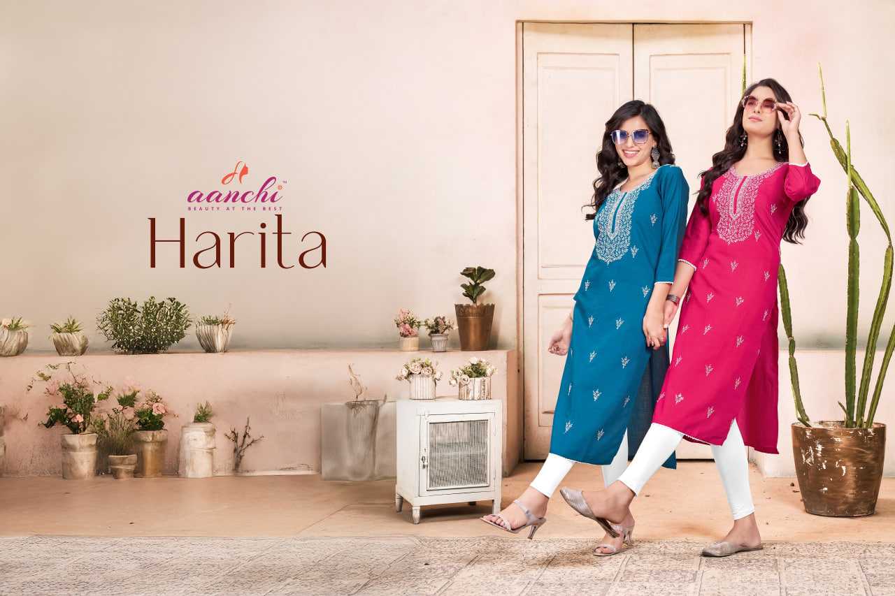 Ynf Fancy RIN190 AANCHI HARITA Setwise Collections Wholesale Kurtis Catalogs Manufacturer