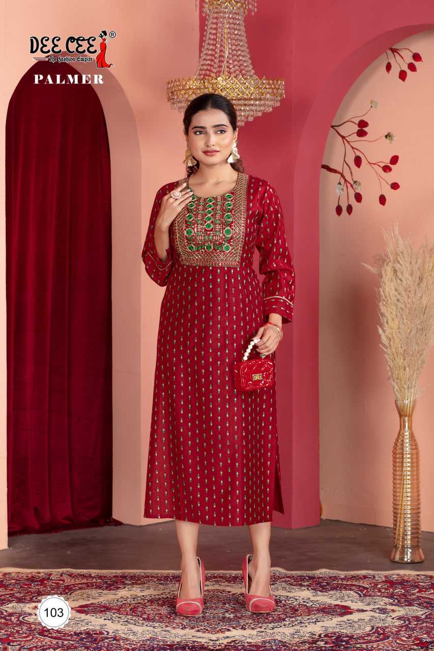 Ynf Fancy RIN190 DEECEE PALMER Setwise Collections Wholesale Kurtis Catalogs Manufacturer