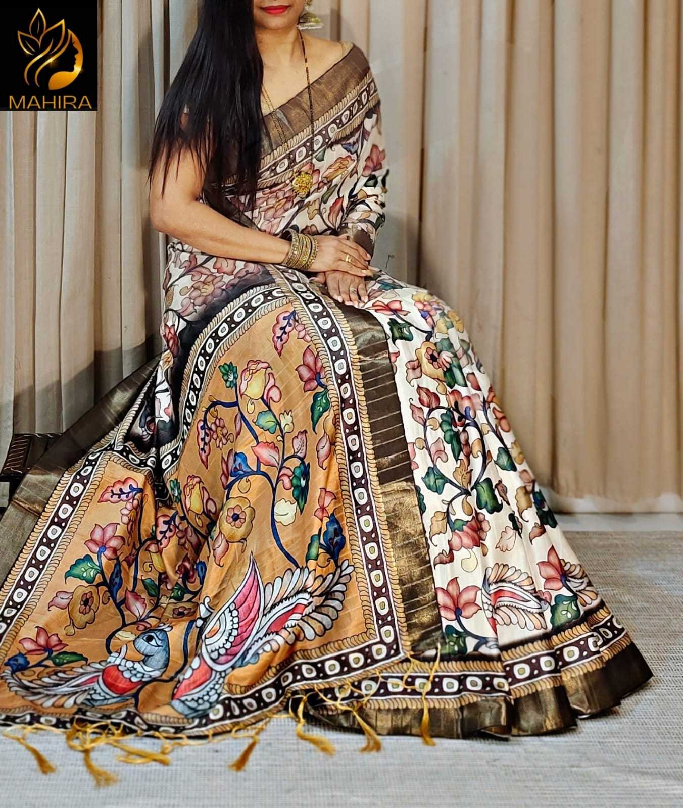 Ynf Fancy RIN203 Kitcha Lines Sarees Wedding Collections Festive Collections Wholesale Printed Sarees Traditional Sarees Tussar Sarees Manufacturer