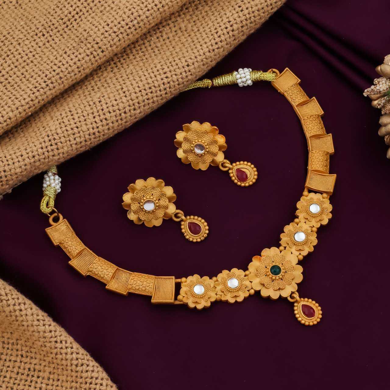 Ynf Fancy Womens Jewellery Wholesale Necklaces Set Golden Necklace Set Gold Plated Jewelry Manufacturer
