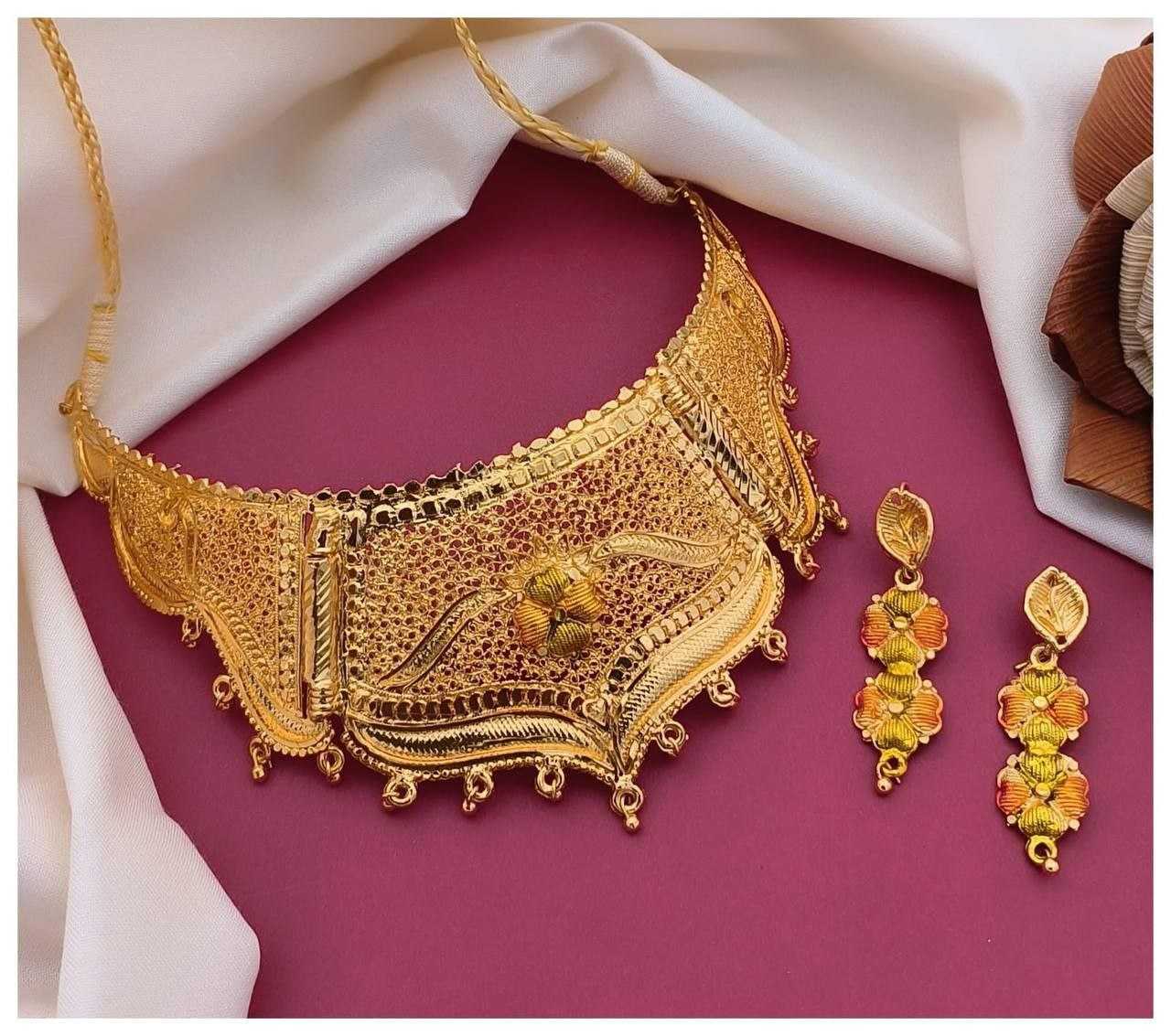 Ynf Fancy Womens Jewellery Wholesale Necklaces Set Golden Necklace Set Gold Plated Jewelry Manufacturer