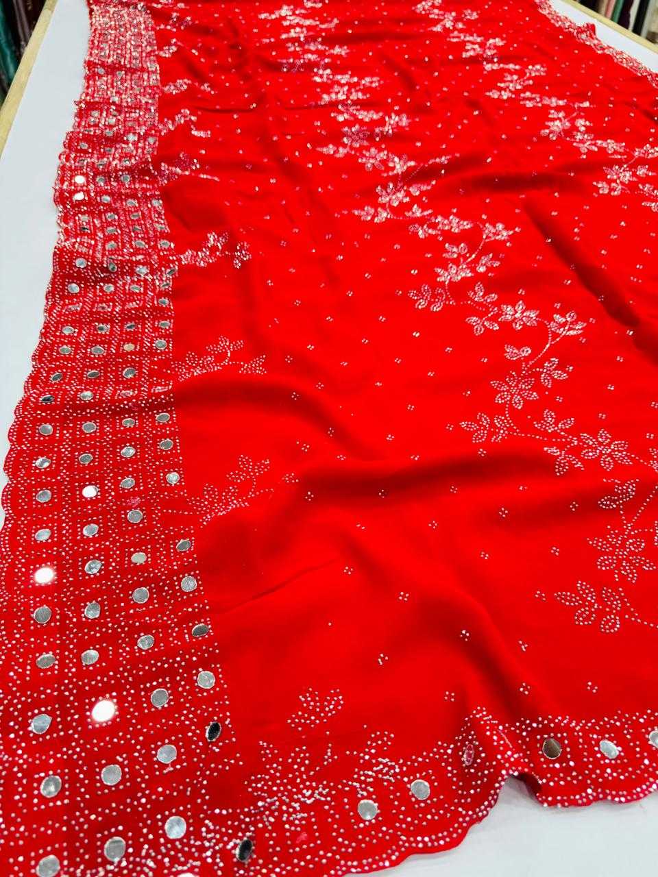 Ynf Faux Blooming KESH114 3664 Sarees Wedding Collections Festive Collections Wholesale Designer Sarees Swarovski Sarees Mirror Work Saree Manufacturer