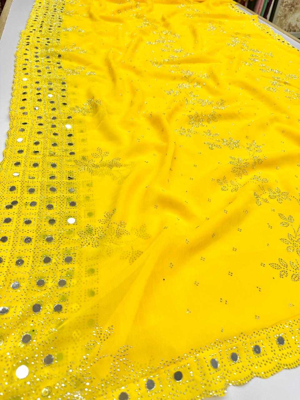 Ynf Faux Blooming KESH114 3664 Sarees Wedding Collections Festive Collections Wholesale Designer Sarees Swarovski Sarees Mirror Work Saree Manufacturer