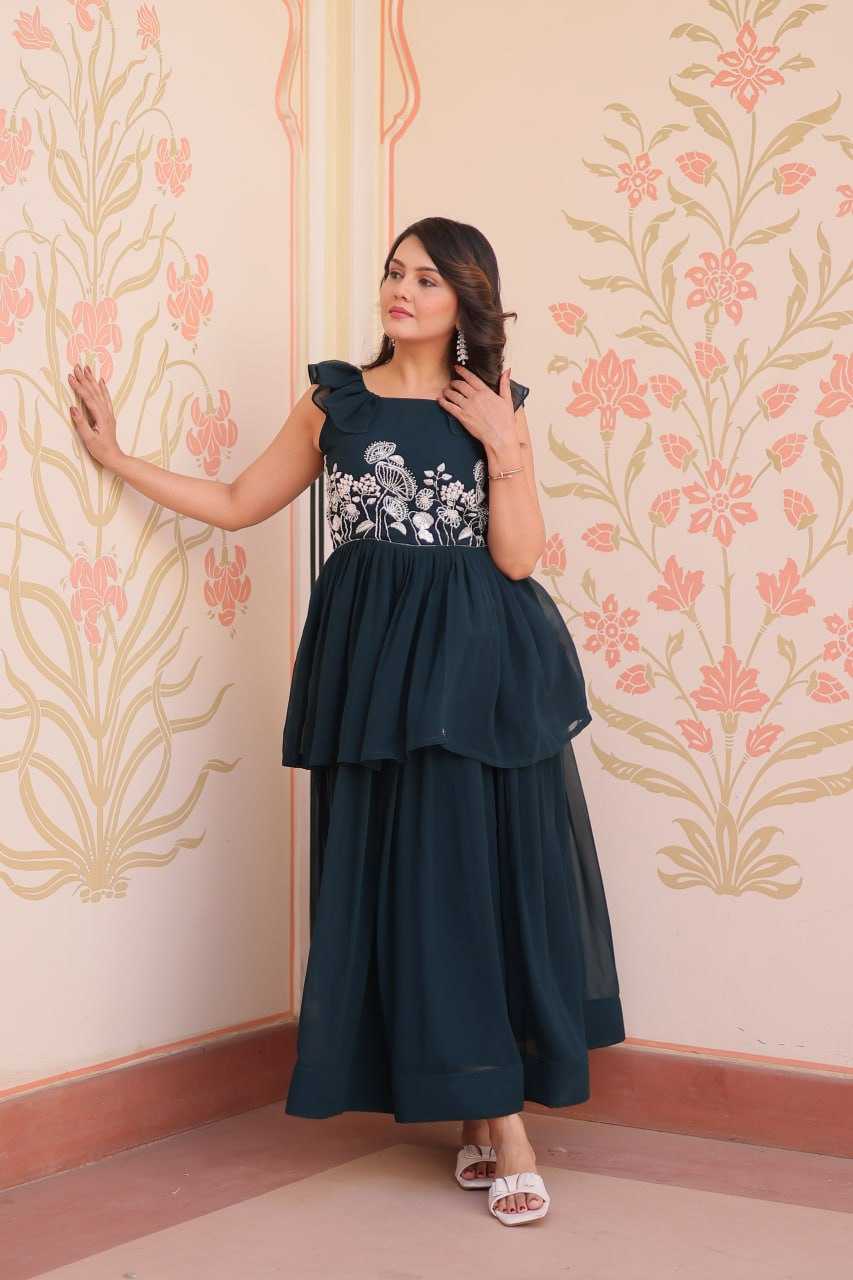Ynf Faux Blooming KESH489 1175 Gowns Wholesale Fancy Gowns Embroidery Gowns Manufacturer