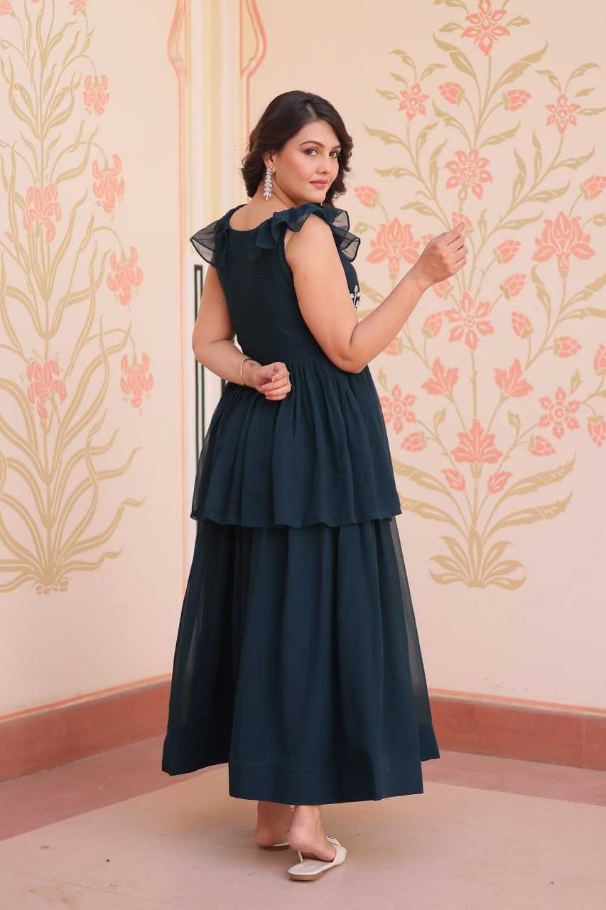 Ynf Faux Blooming KESH489 1175 Gowns Wholesale Fancy Gowns Embroidery Gowns Manufacturer
