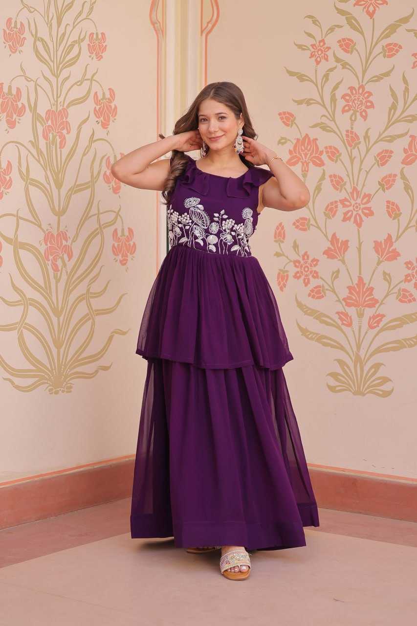 Ynf Faux Blooming KESH489 1175 Gowns Wholesale Fancy Gowns Embroidery Gowns Manufacturer