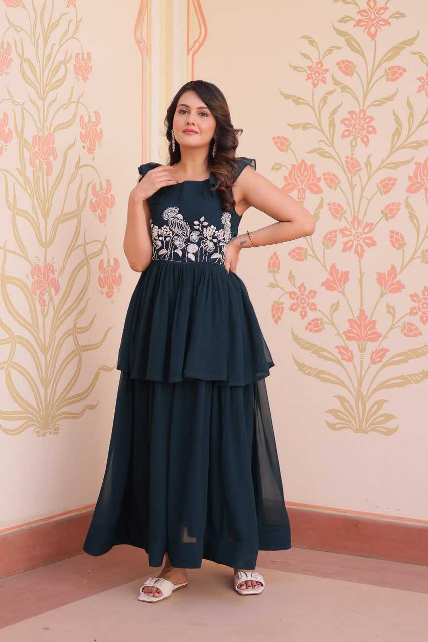 Ynf Faux Blooming KESH489 1175 Gowns Wholesale Fancy Gowns Embroidery Gowns Manufacturer