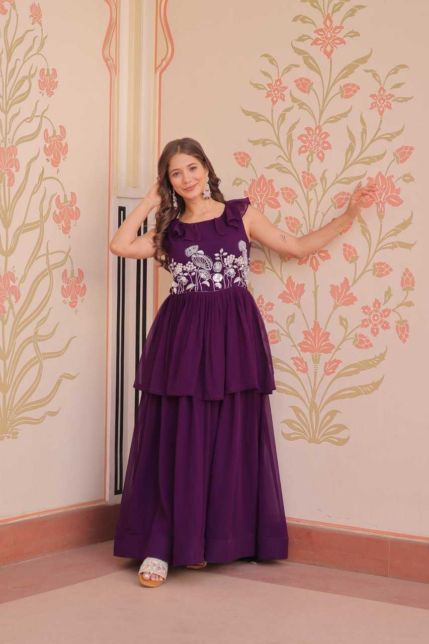 Ynf Faux Blooming KESH489 1175 Gowns Wholesale Fancy Gowns Embroidery Gowns Manufacturer