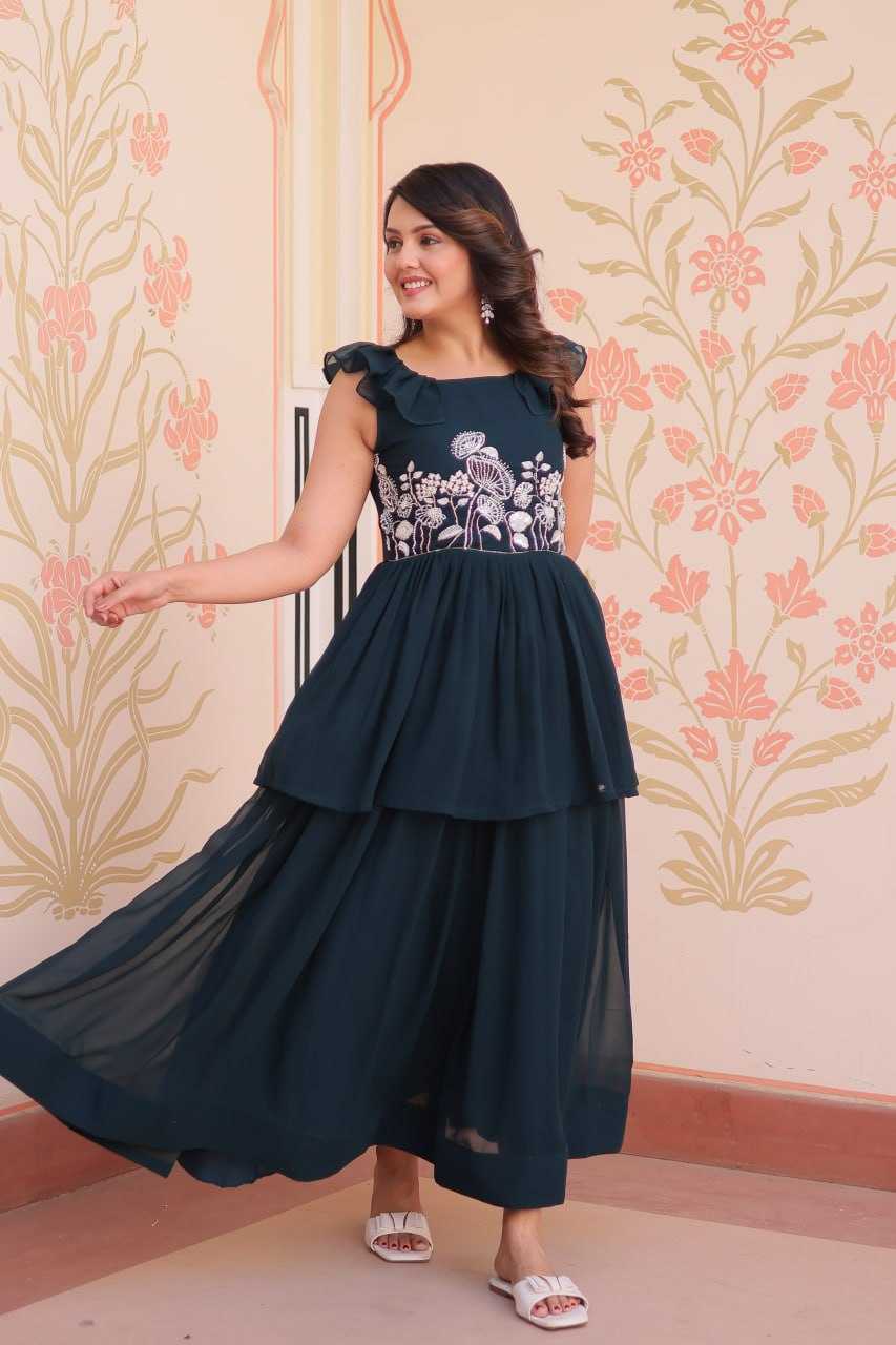 Ynf Faux Blooming KESH489 1175 Gowns Wholesale Fancy Gowns Embroidery Gowns Manufacturer