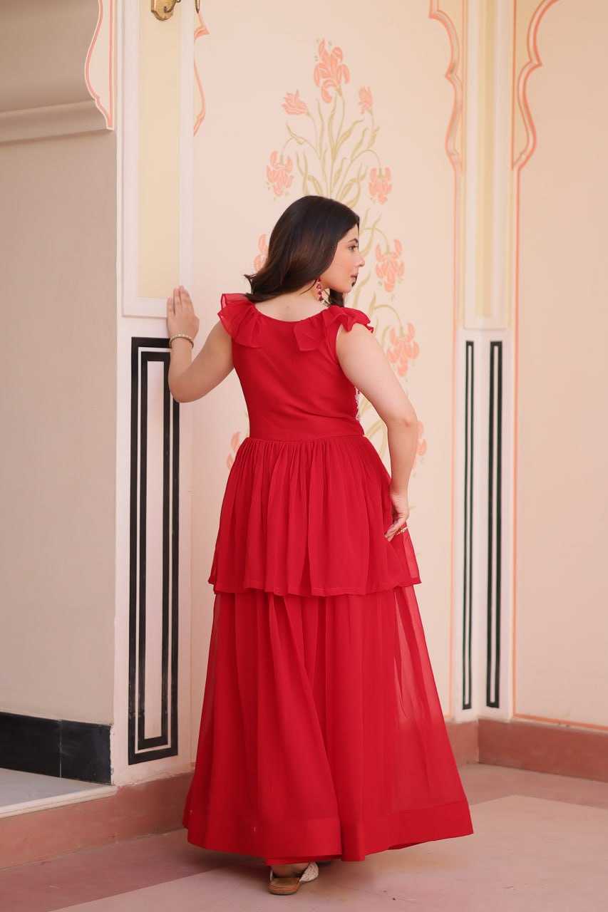 Ynf Faux Blooming KESH489 1175 Gowns Wholesale Fancy Gowns Embroidery Gowns Manufacturer