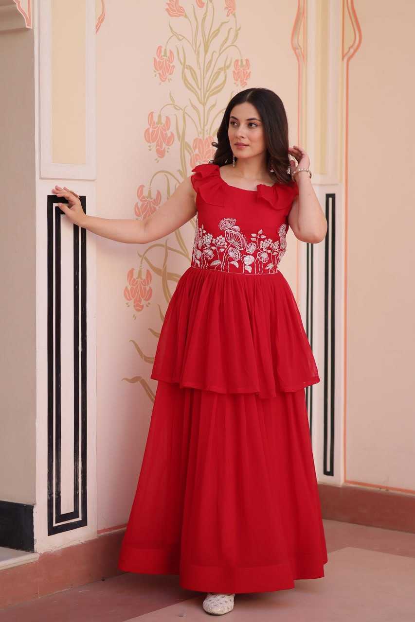 Ynf Faux Blooming KESH489 1175 Gowns Wholesale Fancy Gowns Embroidery Gowns Manufacturer