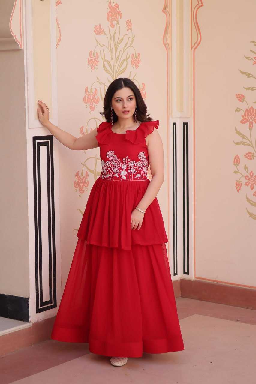 Ynf Faux Blooming KESH489 1175 Gowns Wholesale Fancy Gowns Embroidery Gowns Manufacturer