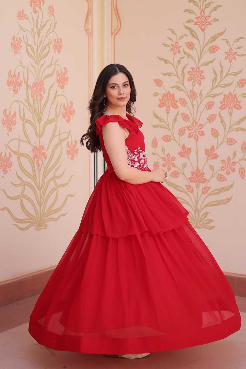 Ynf Faux Blooming KESH489 1175 Gowns Wholesale Fancy Gowns Embroidery Gowns Manufacturer