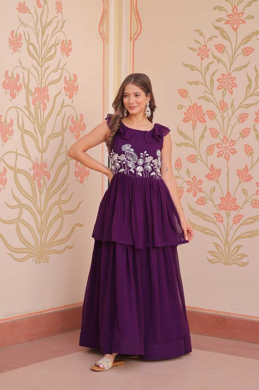 Ynf Faux Blooming KESH489 1175 Gowns Wholesale Fancy Gowns Embroidery Gowns Manufacturer