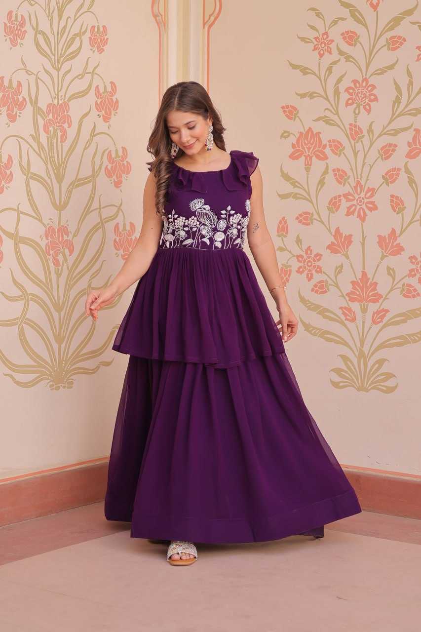 Ynf Faux Blooming KESH489 1175 Gowns Wholesale Fancy Gowns Embroidery Gowns Manufacturer