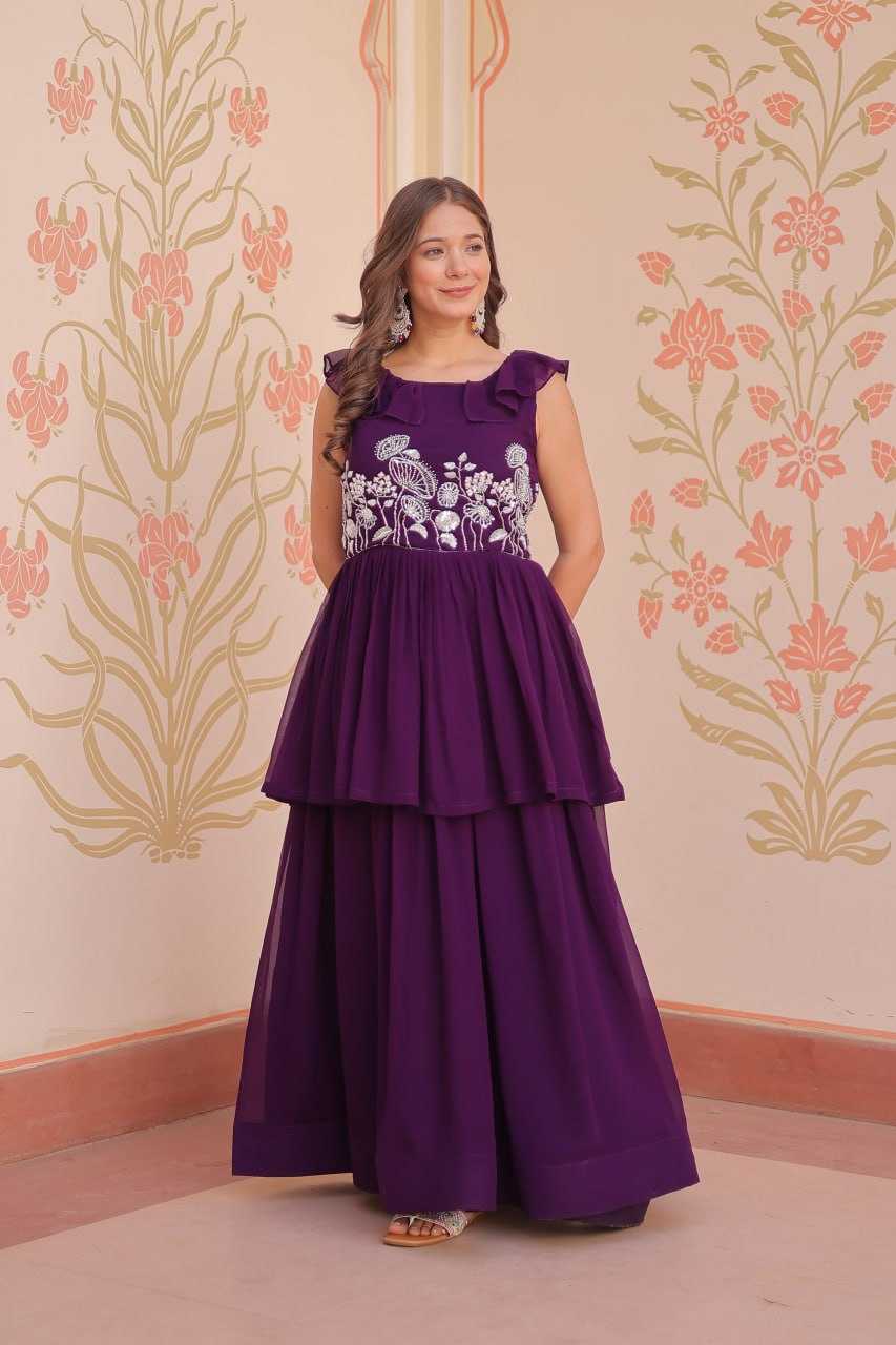 Ynf Faux Blooming KESH489 1175 Gowns Wholesale Fancy Gowns Embroidery Gowns Manufacturer